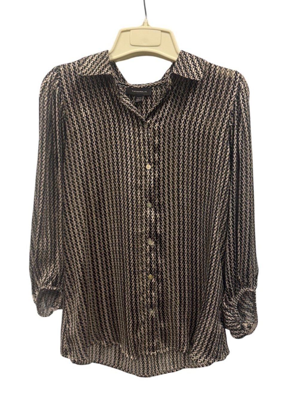 Tamara H Printed Button-Up Blouse Women’s Size XS